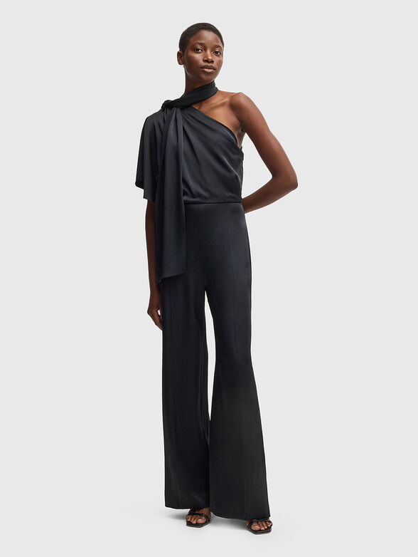 One shoulder jumpsuit with wide legs - 1