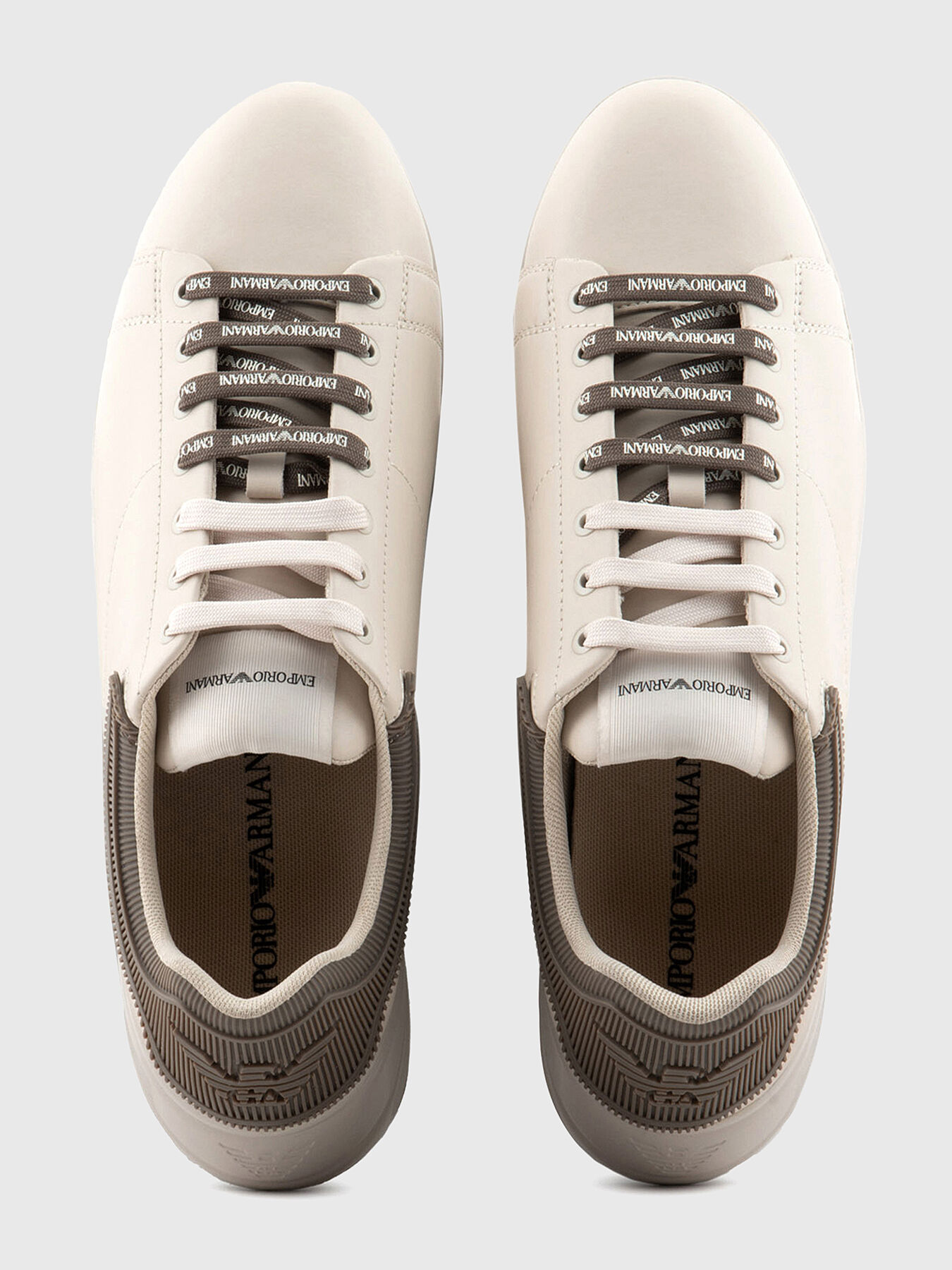 Leather sneakers with logo brand EMPORIO ARMANI