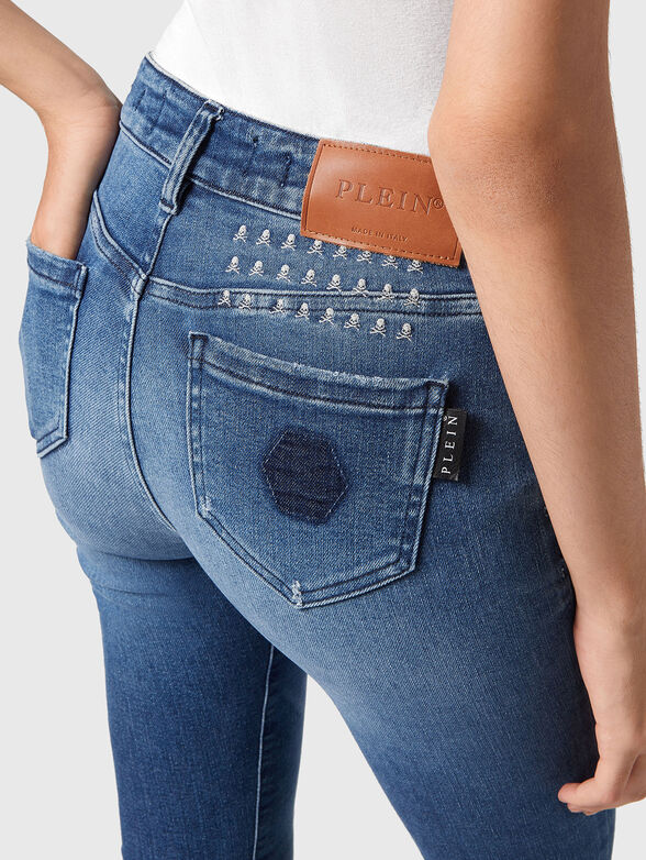 Skinny blue jeans with ripped details - 2