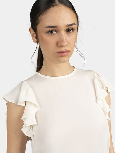 Black blouse with frills - 4