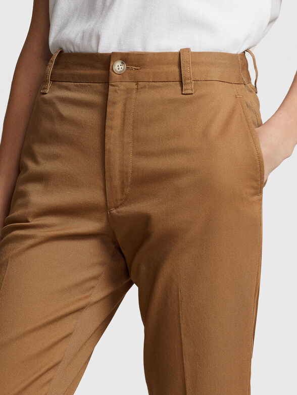 Cropped cotton blend chino trousers - 3