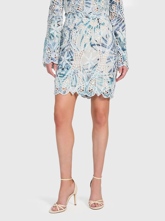 Мини пола ANASTASIA с флорална бродерия - 1