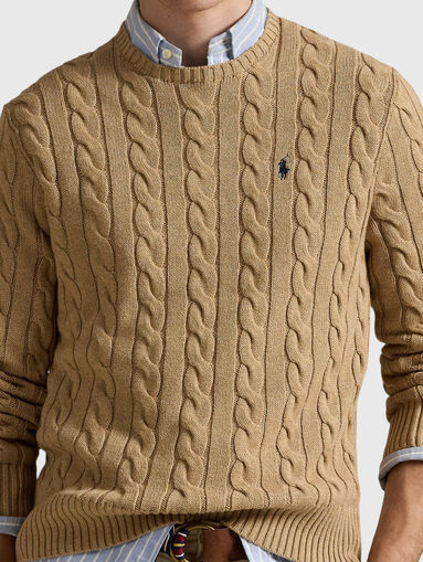 Sweater in beige with logo  - 4