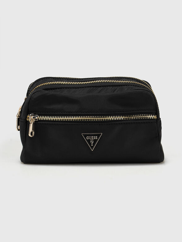 Black toiletry bag with three compartments - 1
