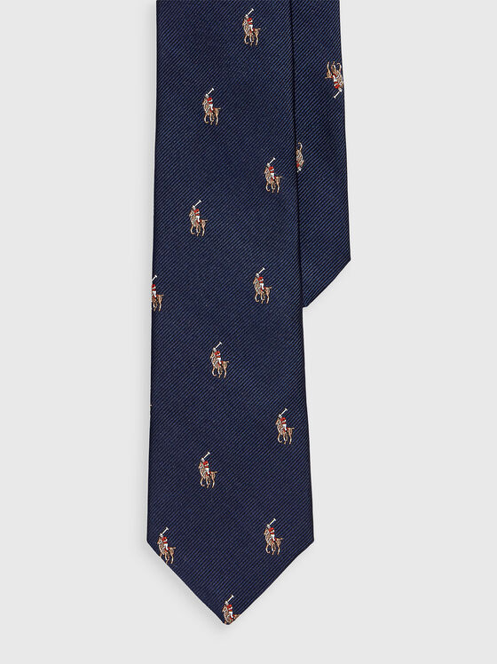 Копринена вратовръзка с лого акценти - 1
