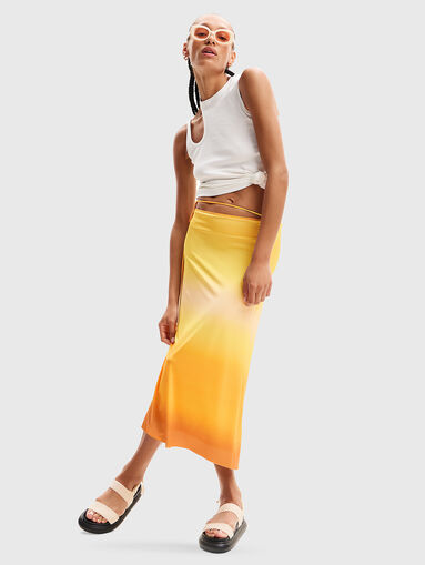 Maxi skirt with ombre effect - 4