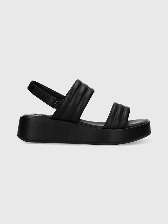 Quilted sandals in black  - 1