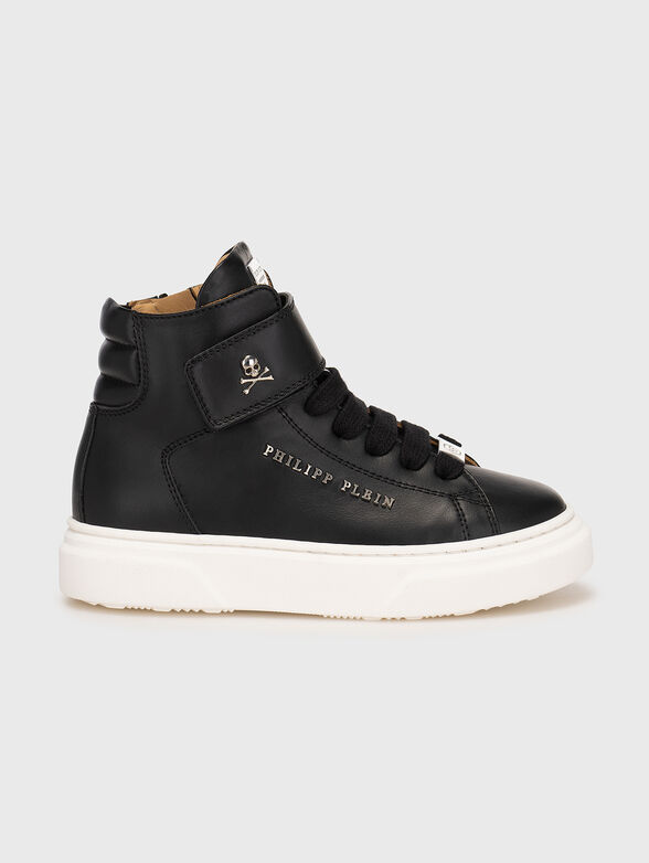 Leather sports shoes with logo details - 1