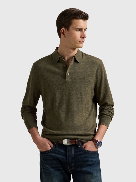 Wool sweater with classic collar - 1