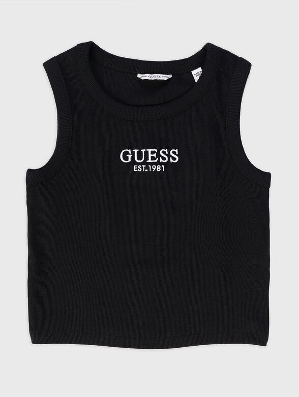 Ribbed top with contrast logo  - 0