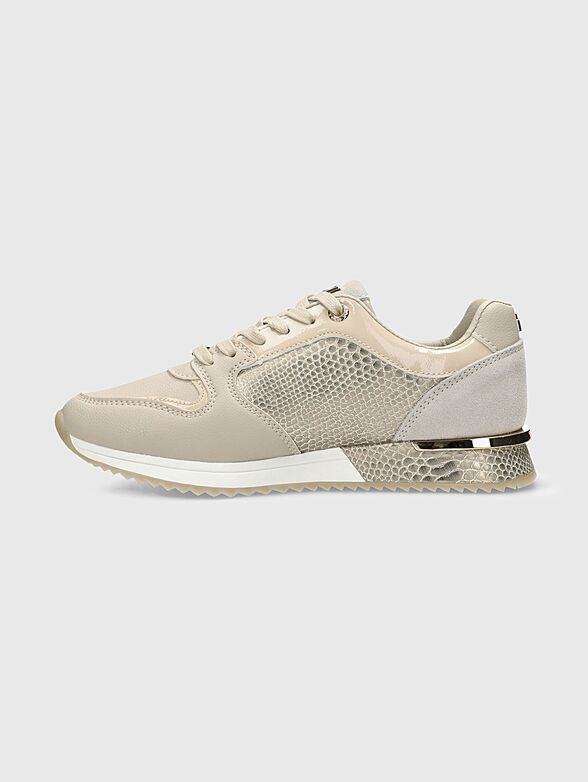 FLEUR beige sports shoes with gold-colored details - 4