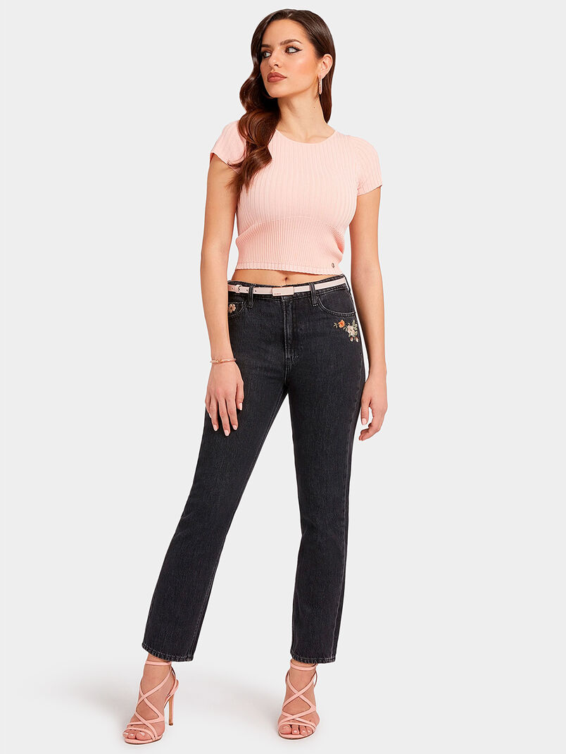 GIRLY jeans with embroidered floral motifs - 3