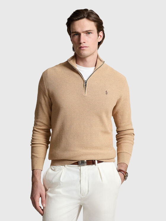 Sweater with zip collar - 1