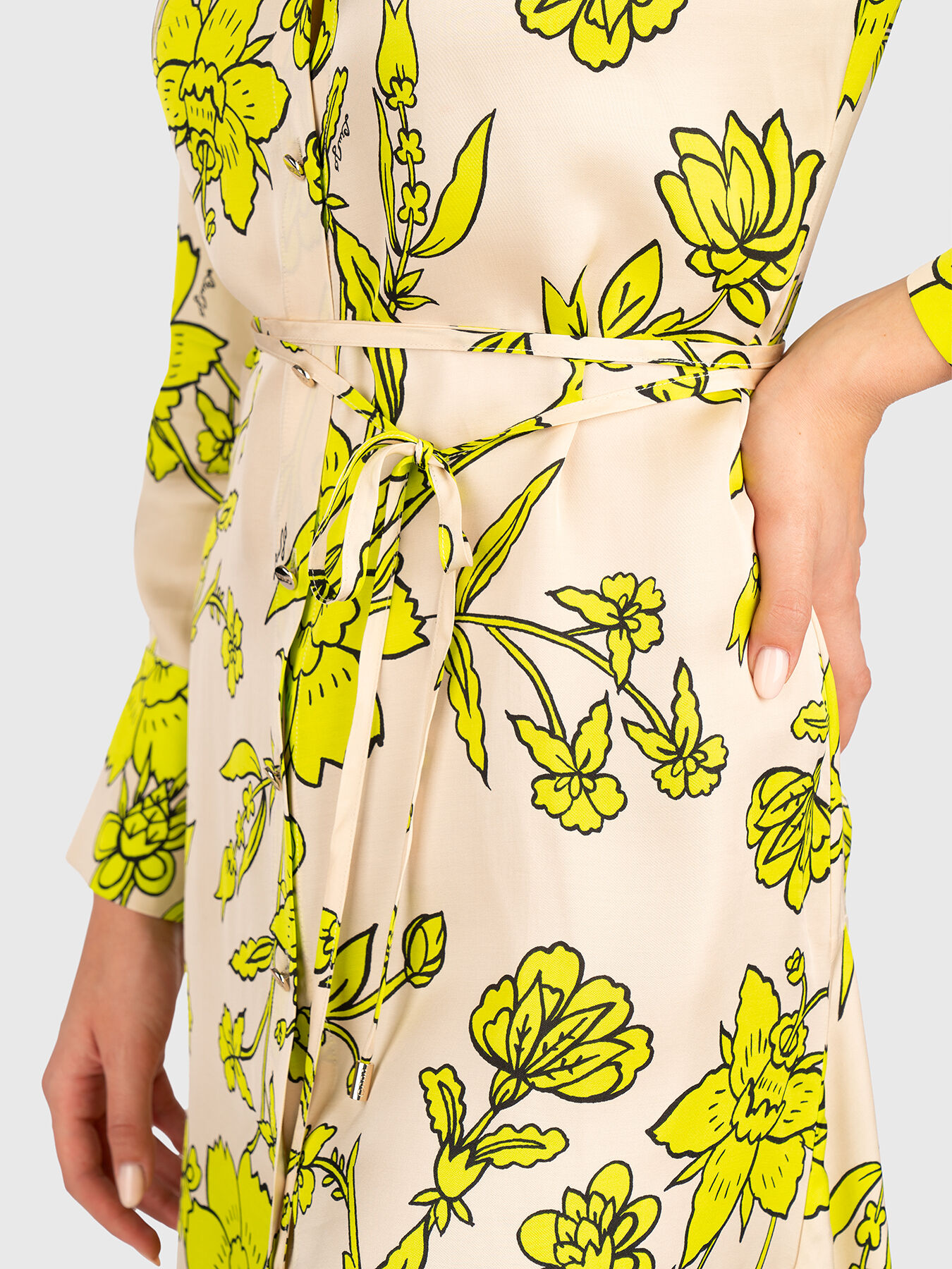 ワンピース LIU JO Woman Dress Multicolor CA5342TS074 M9258 Long sleeve dress with floral print brand LIU JO