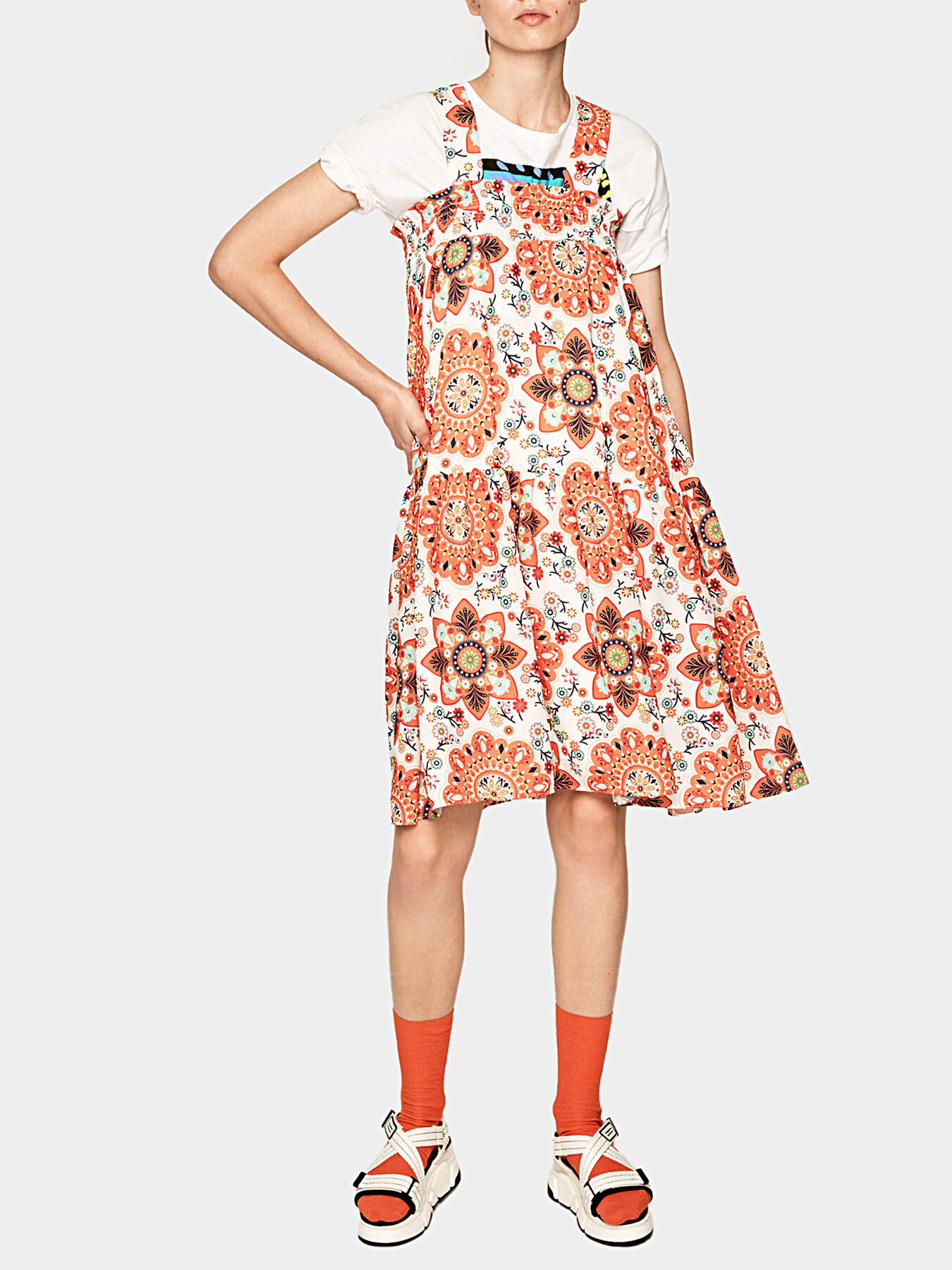 LORETO dress with floral motifs brand 