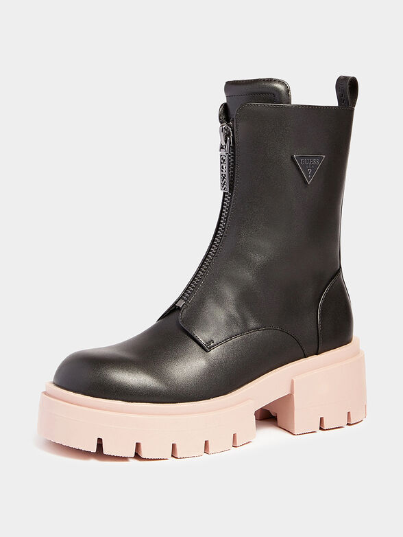 LEILA ankle boots with zipper and logo detail - 2