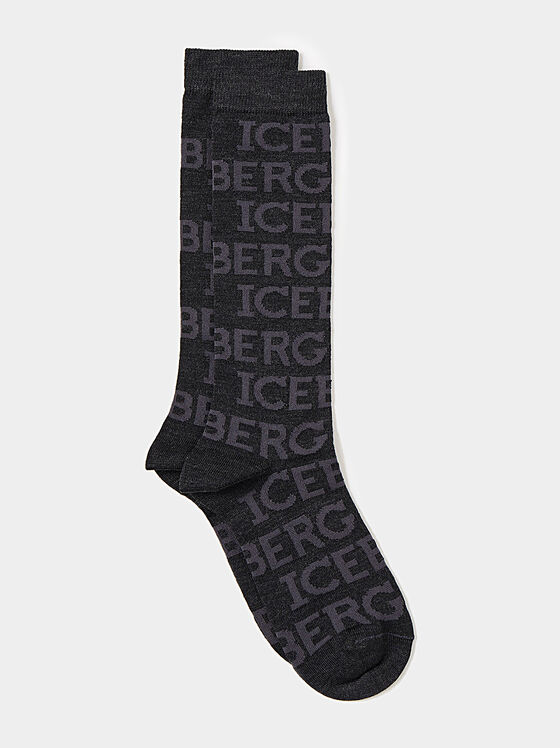 Чорапи с лого принт - 1