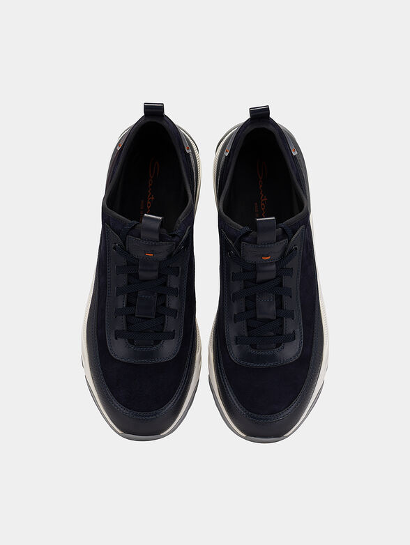 Sneakers in dark blue color with suede details - 6