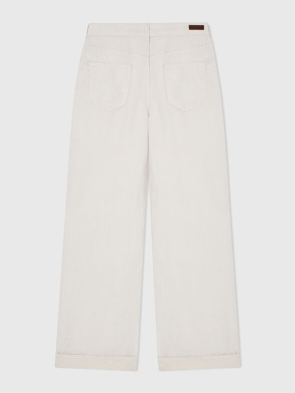 Wide leg jeans in ecru - 2