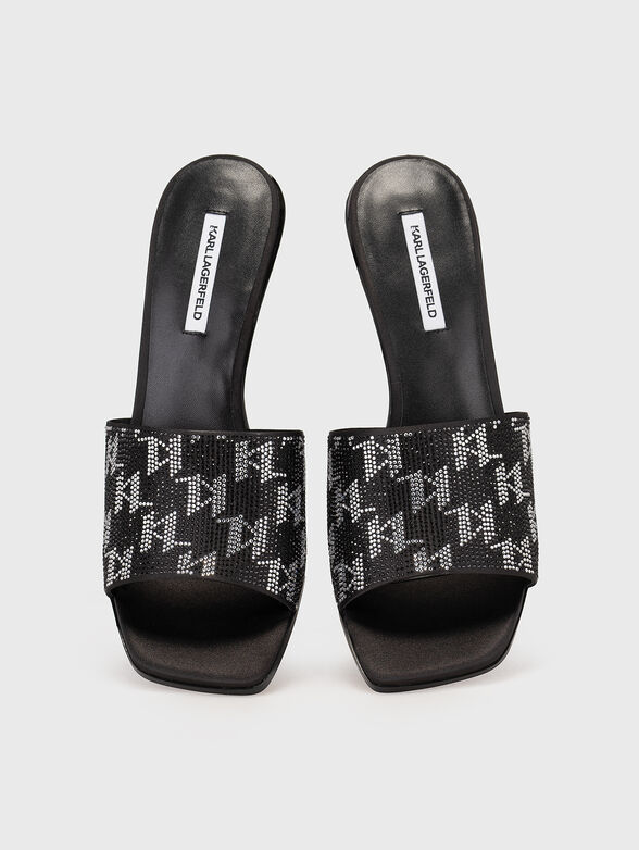 PANACHE II slippers with monogrammed rhinestone logo - 6