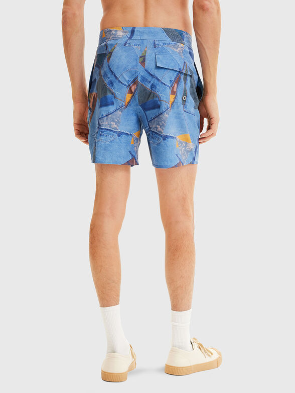ALEX blue beach shorts with print - 2