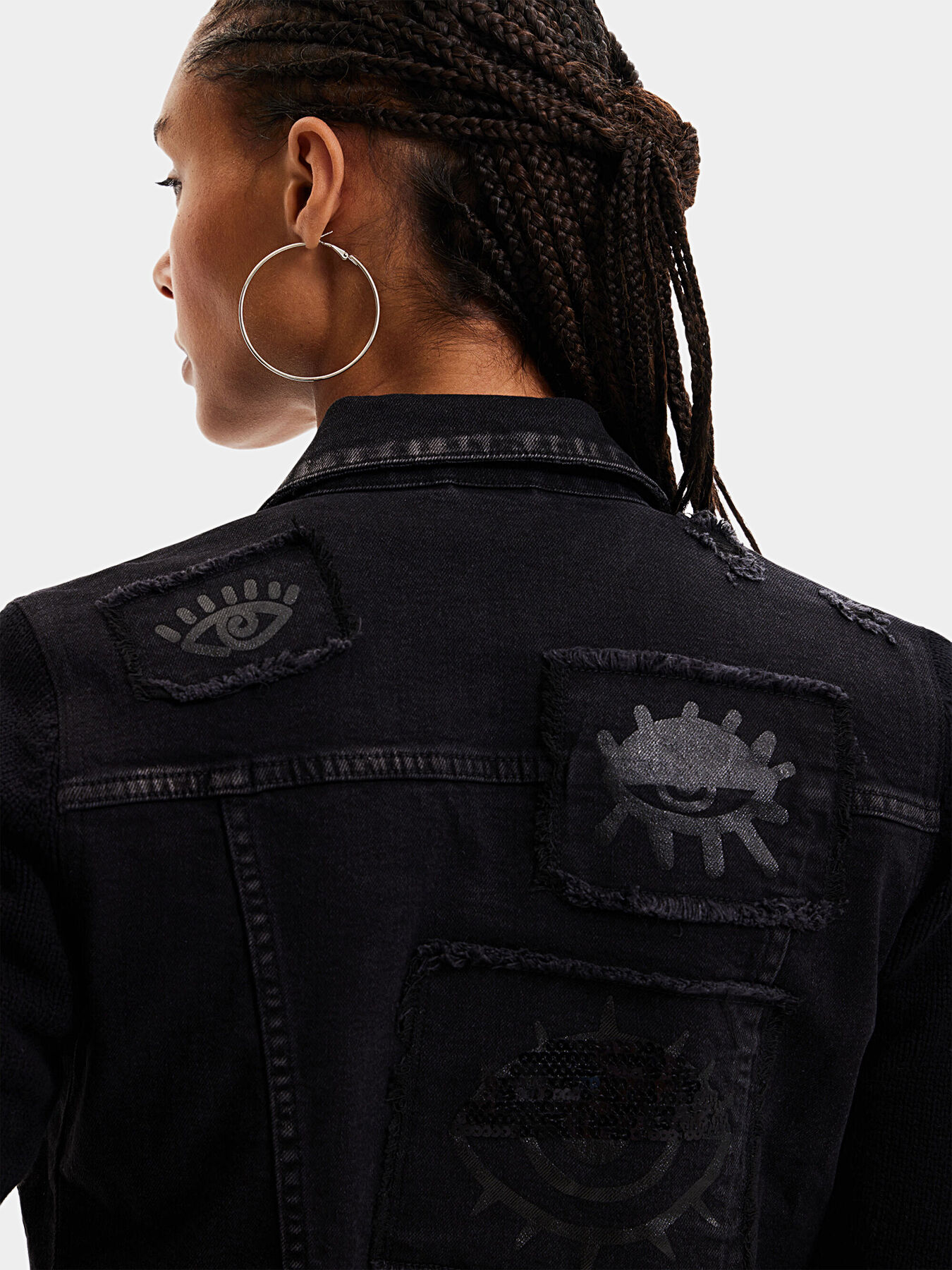 DENVER denim jacket with colorful embroidery brand DESIGUAL
