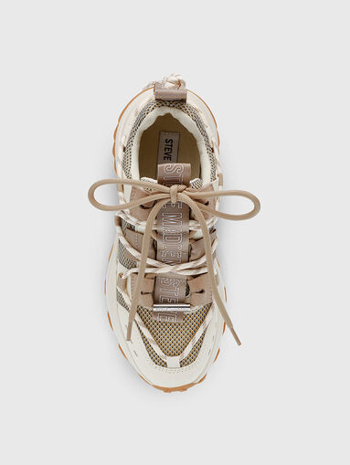 TAZMANIA white sneakers with brown details - 5