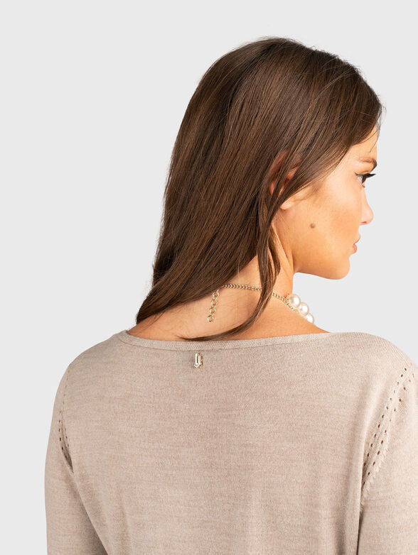 Wool sweater with accent slit - 6