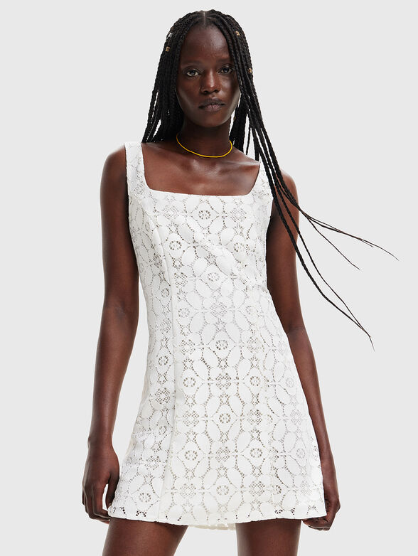 NEWCASTLE white mini dress with embroidery - 1