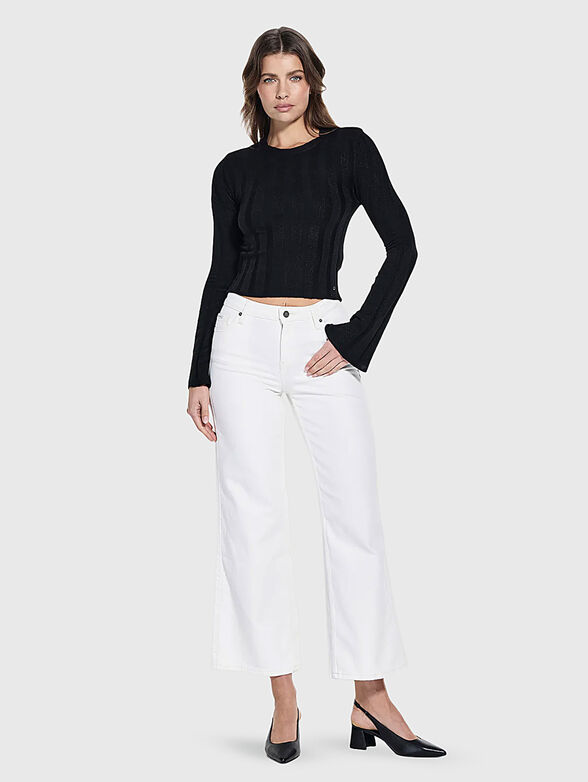 GEMMA wool blend sweater with accent sleeves - 2