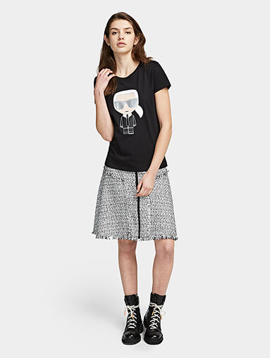 IKONIK Black T-shirt with maxi logo print - 3