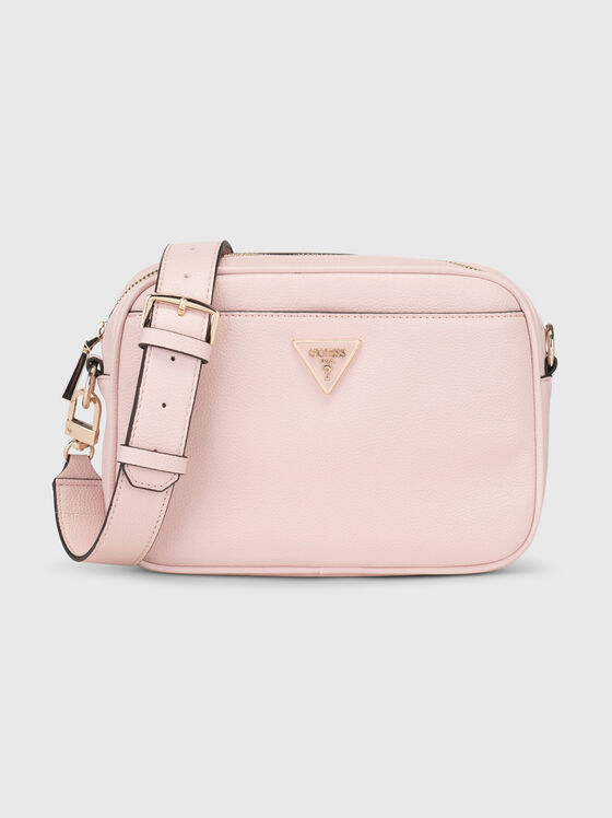 Розова кросбоди чанта с лого акцент  - 1