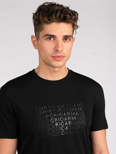 Black t-shirt with eagle applique - 2