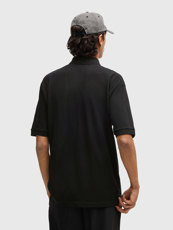 Black polo shirt with logo detail - 3