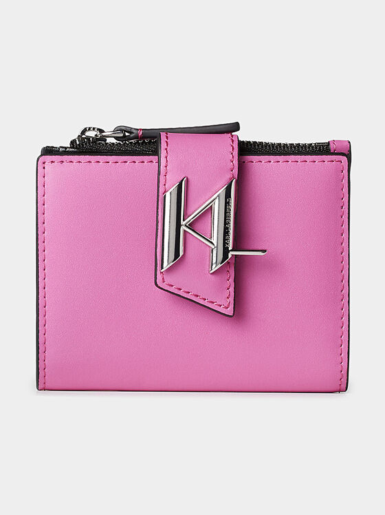 Розово портмоне с лого елемент от кожен бленд - 1