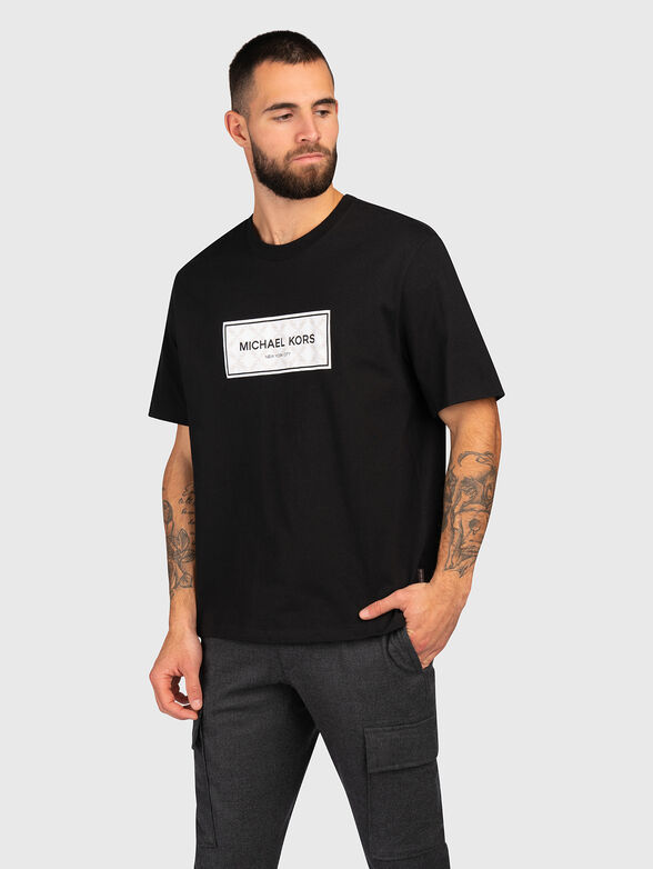Black T-shirt with logo print - 1