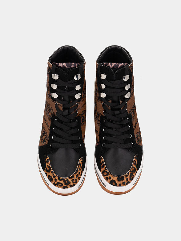 High top sneakers with leopard print - 5