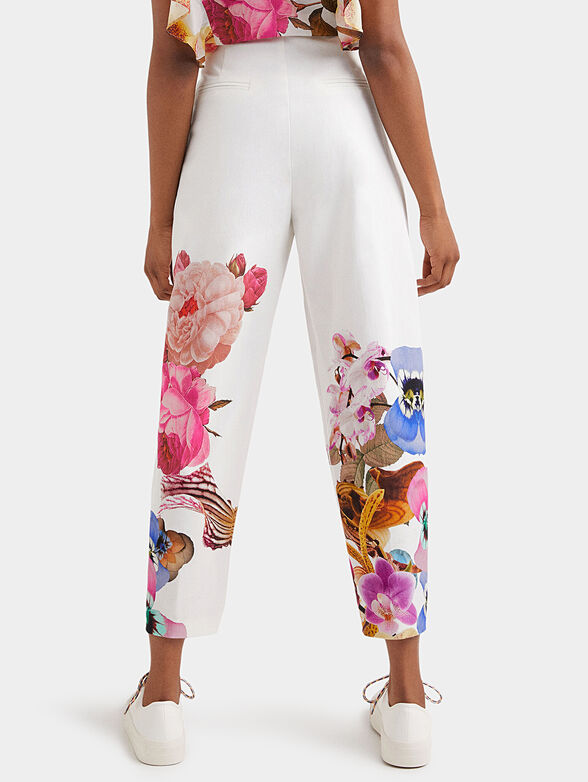 White trousers with floral print - 2