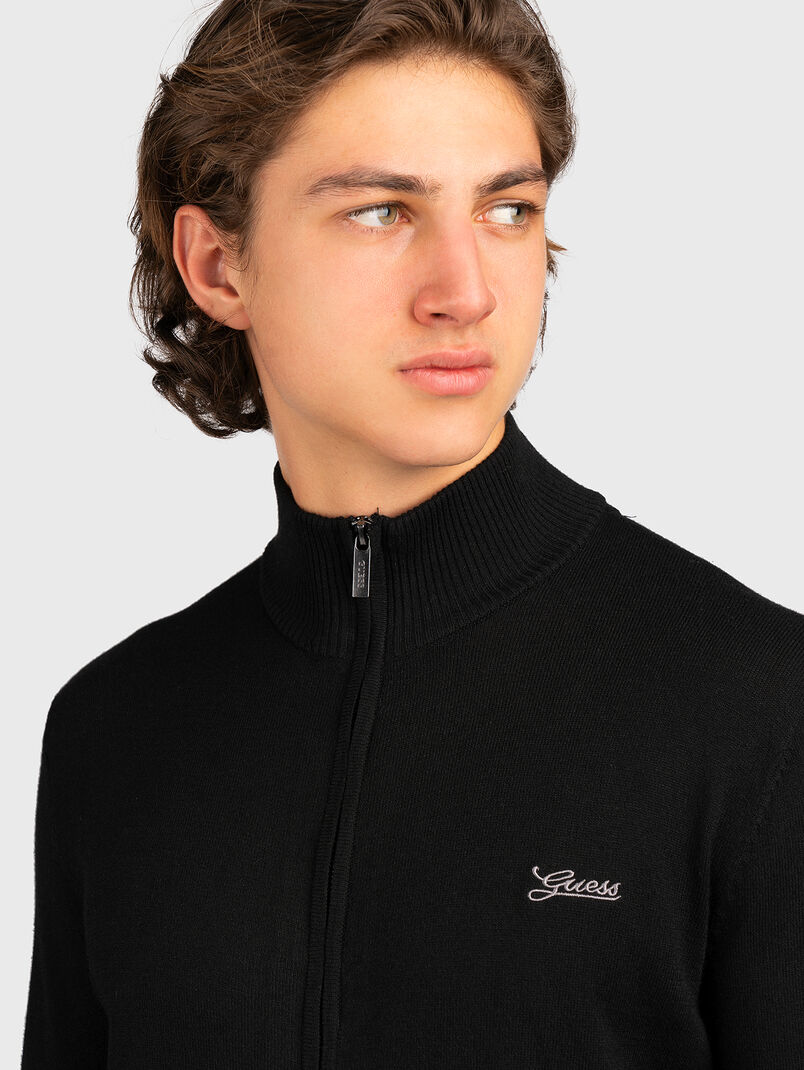 Black cardigan with zip - 2
