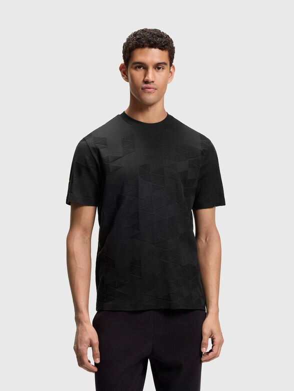 Cotton T-shirt with textured pattern - 1