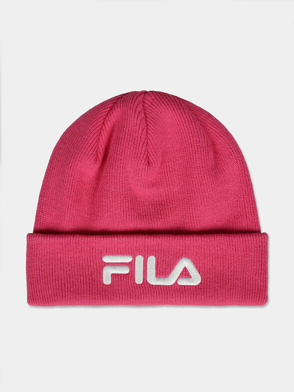 Black unisex beanie with logo embroidery - 1