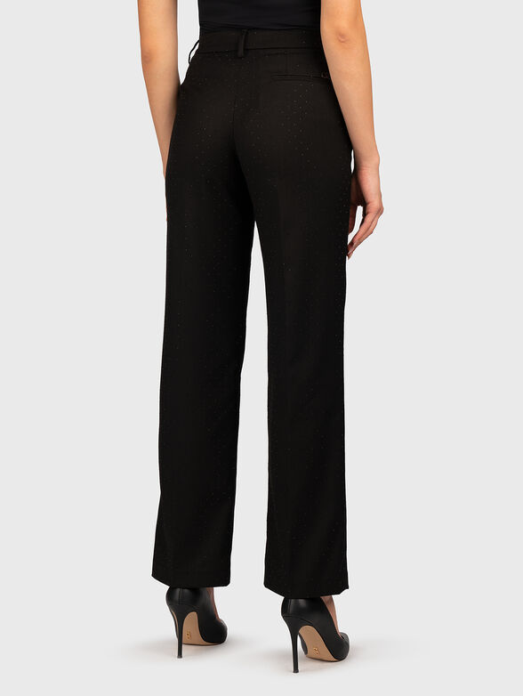 Trousers with high waist and rhinestones - 2