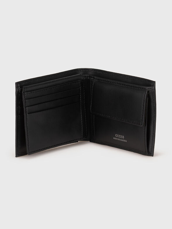Leather wallet with logo motif - 3