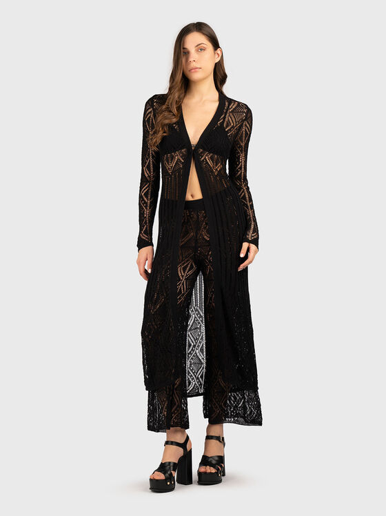 Knitted long cotton cardigan - 1