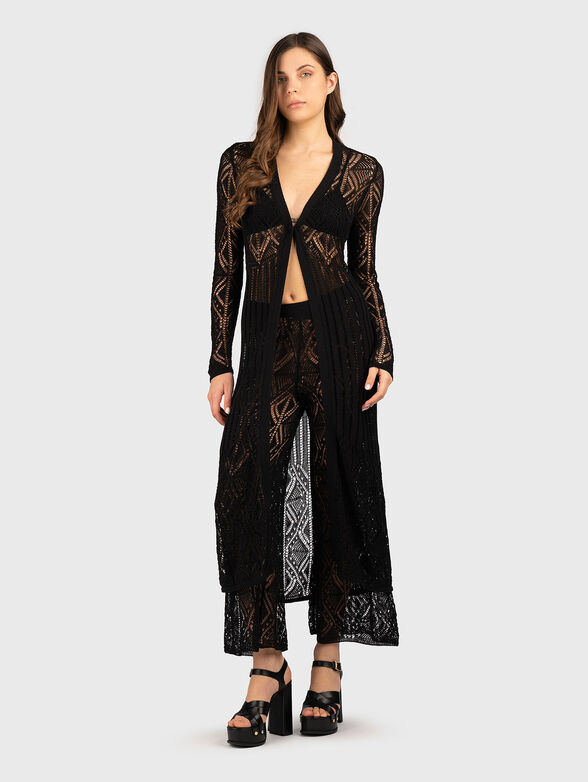 Knitted long cotton cardigan - 1