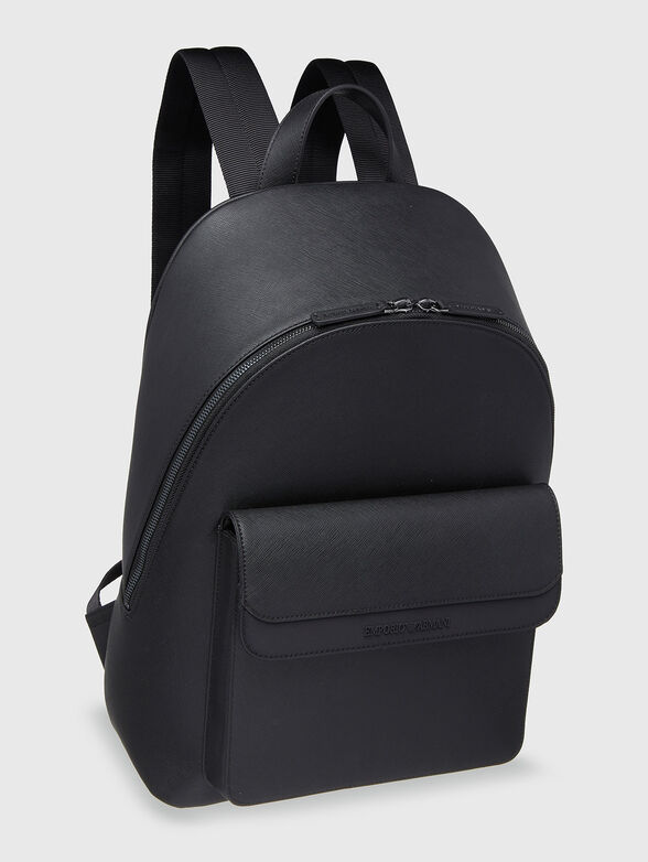 Saffiano effect backpack with logo - 1