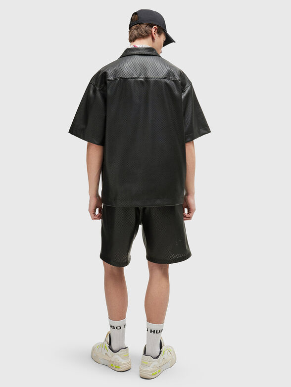 EGEENO oversized shirt in eco leather with perforations - 3