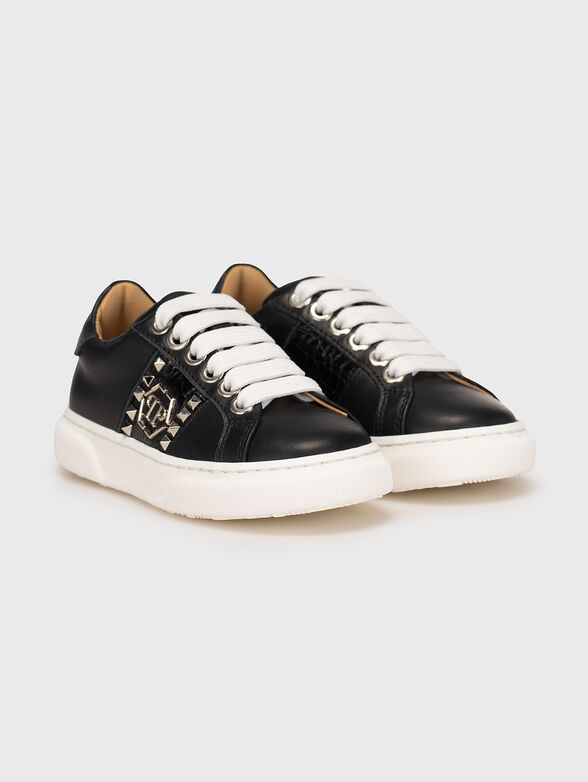 Leather sneakers with accent studs - 2