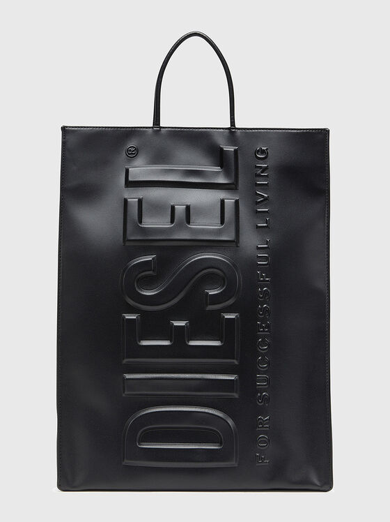 Черна чанта с релефно лого - 1