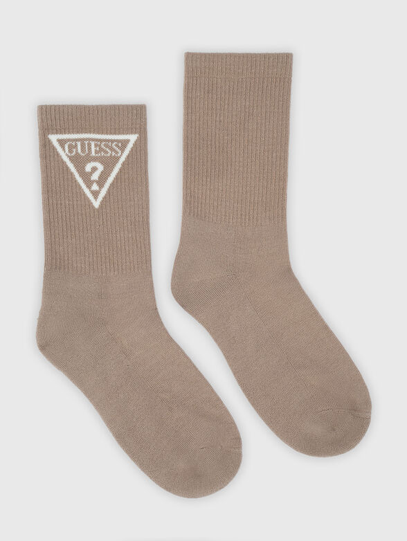 Pink socks with contrasting logo - 1